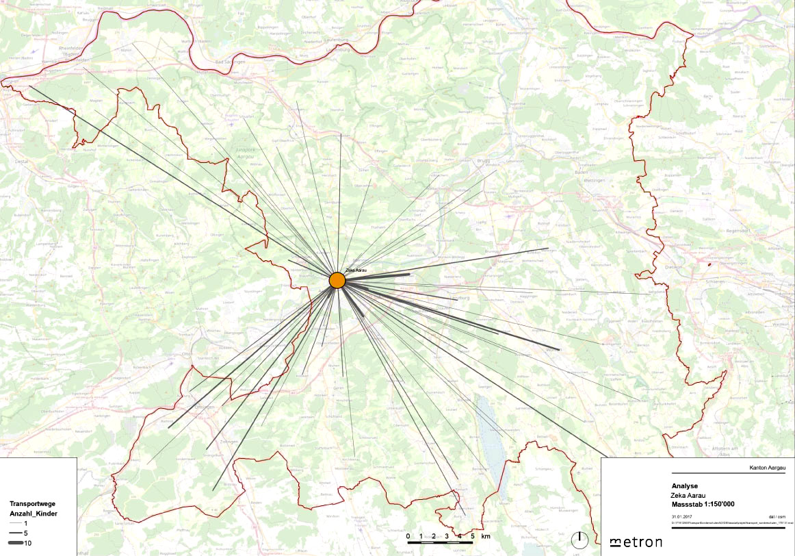 Transportwege für eine Sonderschule